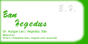 ban hegedus business card
