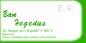 ban hegedus business card